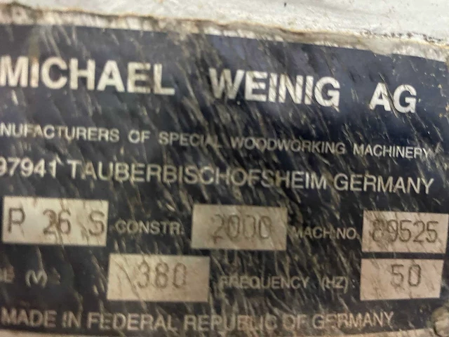 Weinig - profimat 26 s - vierzijdige profileer- en schaafmachine - 2000 - afbeelding 16 van  17