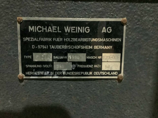 Weinig profimat 23 vierzijdige profileer- en schaafmachine - afbeelding 3 van  11