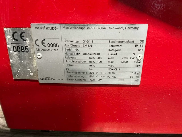 Weishaupt g40/1-b gasbrander - afbeelding 7 van  7