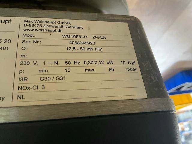 Weishaupt wg10 0d gasbrander - afbeelding 4 van  4