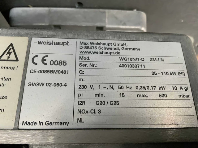 Weishaupt wg10n/1-d industriële brander (2x) - afbeelding 4 van  4