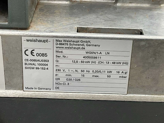 Weishaupt wg5n/1-a gasbrander - afbeelding 6 van  6