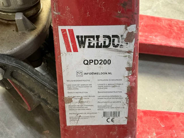Weldon qpd200 hand hydraulische palletwagen - afbeelding 7 van  7