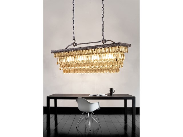Wellmet kristallen hanglamp 6 lichten moderne kroonluchter kristal zilver 50 cm - afbeelding 1 van  6