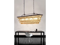 Wellmet kristallen hanglamp 6 lichten moderne kroonluchter kristal zilver 50 cm - afbeelding 1 van  6
