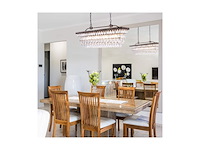 Wellmet kristallen hanglamp 6 lichten moderne kroonluchter kristal zilver 50 cm - afbeelding 2 van  6