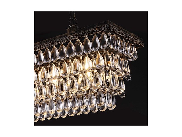 Wellmet kristallen hanglamp 6 lichten moderne kroonluchter kristal zilver 50 cm - afbeelding 3 van  6