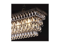 Wellmet kristallen hanglamp 6 lichten moderne kroonluchter kristal zilver 50 cm - afbeelding 3 van  6