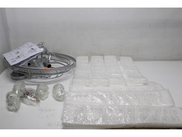 Wellmet kristallen hanglamp 6 lichten moderne kroonluchter kristal zilver 50 cm - afbeelding 5 van  6