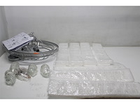 Wellmet kristallen hanglamp 6 lichten moderne kroonluchter kristal zilver 50 cm - afbeelding 5 van  6