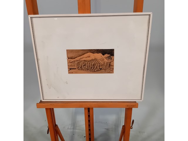 Werk op papier, a .a. brouwer, liggend figuur, 1980 - afbeelding 1 van  8