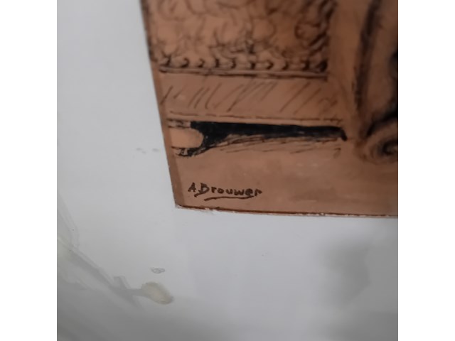 Werk op papier, a .a. brouwer, liggend figuur, 1980 - afbeelding 4 van  8