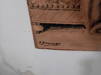 Werk op papier, a .a. brouwer, liggend figuur, 1980 - afbeelding 4 van  8