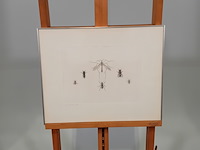 Werk op papier/aquarel, jan hensema, insekten, 1982 - afbeelding 1 van  9