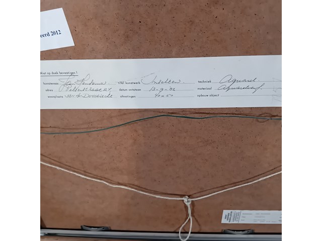 Werk op papier/aquarel, jan hensema, insekten, 1982 - afbeelding 8 van  9