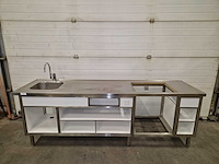 Werkbank - wastafel - buitenkeuken - 250 cm - afbeelding 1 van  2