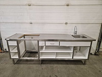 Werkbank - wastafel - buitenkeuken - 250 cm - afbeelding 1 van  3