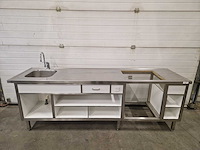 Werkbank - wastafel - buitenkeuken - 250 cm - afbeelding 1 van  2