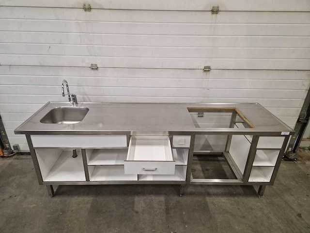 Werkbank - wastafel - buitenkeuken - 250 cm - afbeelding 2 van  2