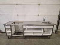 Werkbank - wastafel - buitenkeuken - 250 cm - afbeelding 1 van  2