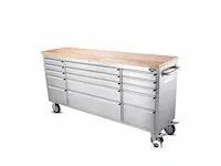 Werkbank deluxe rvs 72 inch 15 drawers
