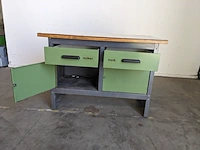Werkbank met 2 laden en 2 deuren, groen - afbeelding 4 van  6
