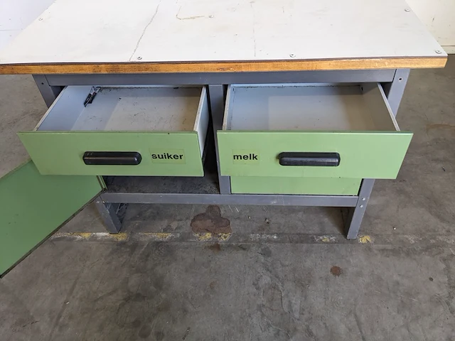 Werkbank met 2 laden en 2 deuren, groen - afbeelding 5 van  6