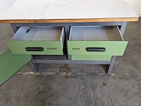 Werkbank met 2 laden en 2 deuren, groen - afbeelding 5 van  6