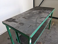 Werkbank met legplank en rvs blad, groen - afbeelding 5 van  5