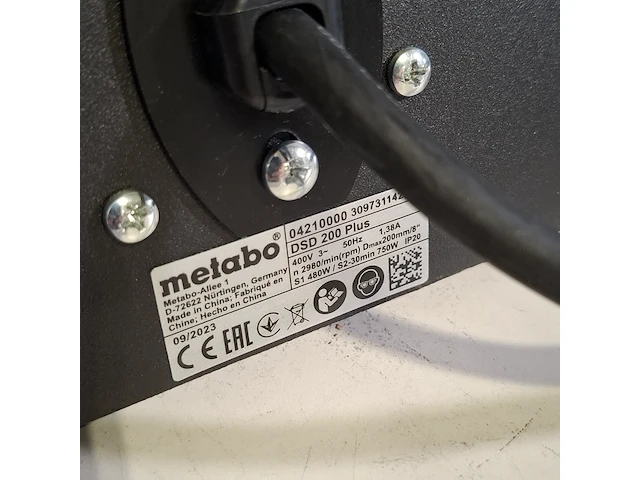 Werkbank slijper, metabo, dsd 200 plus, 2023 - afbeelding 10 van  12