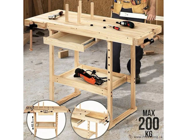 Werkbank / werktafel incl. lade - afbeelding 1 van  3