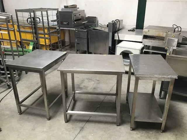 Werkbanken rvs (3x) - afbeelding 1 van  4