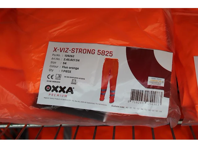 Werkbroeken oxxa x-viz strong fluoriserend oranje. 16 stuks in twee draadmanden. let op excl. draadmanden - afbeelding 2 van  3