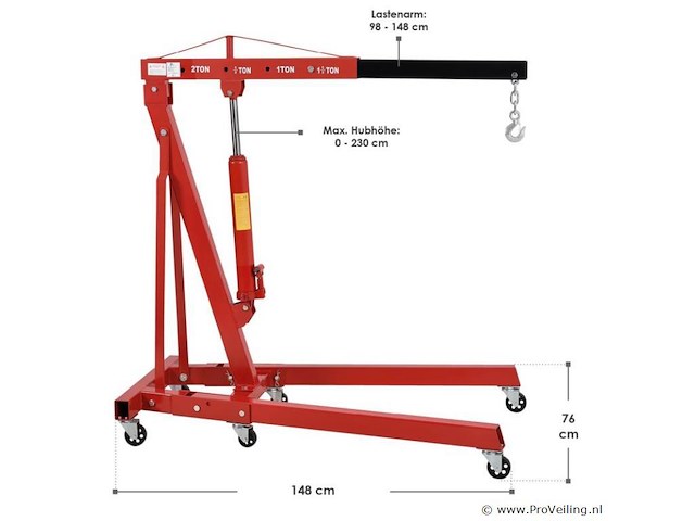 Werkplaatskraan hydraulisch max. 2000 kg - afbeelding 8 van  8