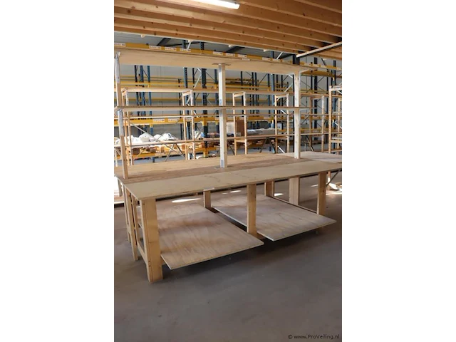 Werktafel, hout - 244x180x90cm - afbeelding 3 van  8