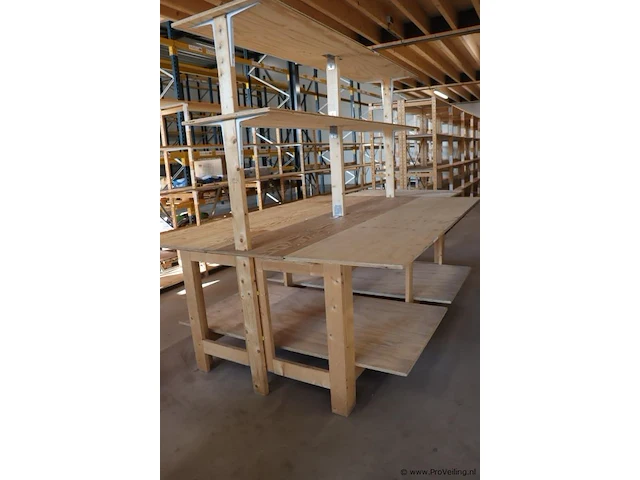 Werktafel, hout - 244x180x90cm - afbeelding 1 van  7