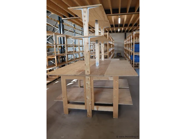 Werktafel, hout - 244x180x90cm - afbeelding 2 van  7