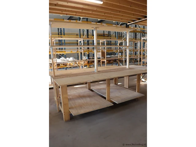 Werktafel, hout - 244x180x90cm - afbeelding 3 van  7