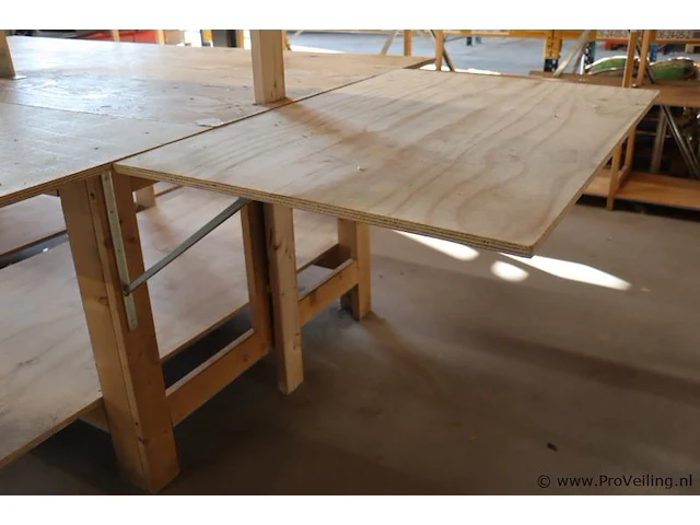 Werktafel, hout - 244x180x90cm - afbeelding 4 van  7