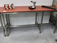 Werktafel met kunststof blad en rvs onderstel wijdeven & zn. afmeting 250 x 70 x 90 cm. let op: klein hoekj... - afbeelding 2 van  3