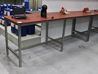 Werktafel met kunststof blad en rvs onderstel wijdeven & zn. afmeting 250 x 70 x 90 cm. - afbeelding 1 van  2
