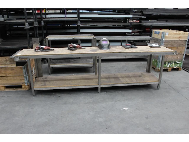 Werktafel met onderplateau en afmeting 300 x 50 x 82 cm. - afbeelding 2 van  2
