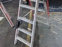 Werktrap 2x 4 treeds met bordes - afbeelding 2 van  4