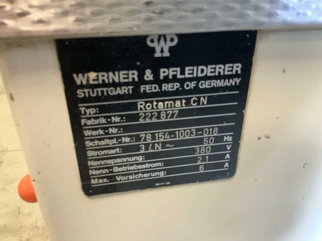 Werner & pfleiderer rotamat cn opbolmachine - afbeelding 6 van  6