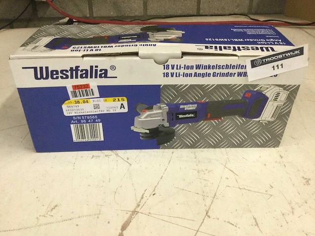 Westfalia - 18 volt - haakse slijpmachine op accu. - afbeelding 1 van  2
