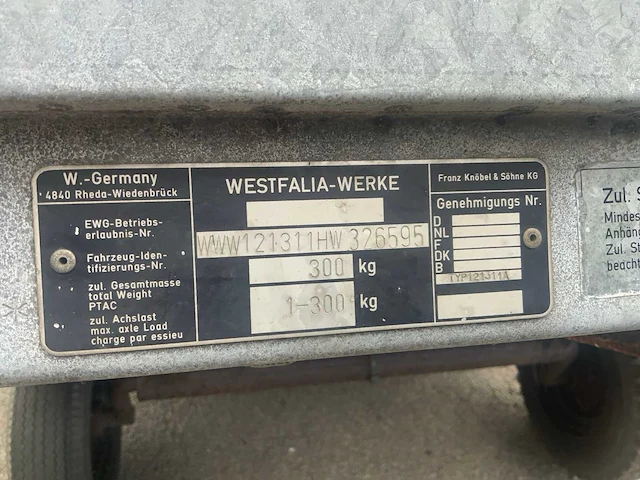 Westfalia 121311a aanhangwagen - afbeelding 9 van  9