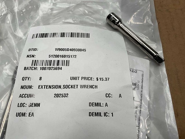 Westward 3” socket wrench extension (8x) - afbeelding 3 van  3