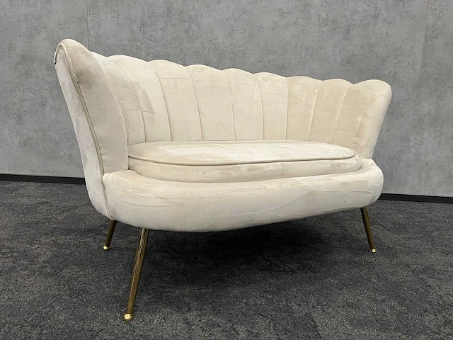Westwing - design sofa beige - schelp velvet - afbeelding 6 van  12