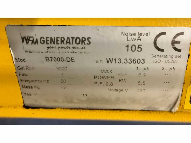 Wfm - 2013 - b7000-de - stroomgenerator - afbeelding 2 van  19