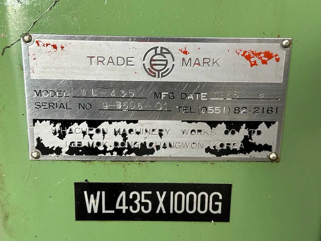 Whacheon - wl435 x 1000g - universele draaibanken - afbeelding 2 van  12